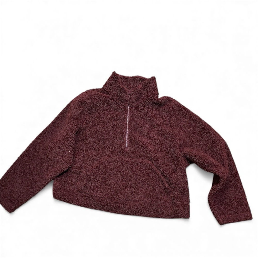All in Motion Maroon Sherpa Fleece Jacket. Womens XXL - Picture 3 of 11